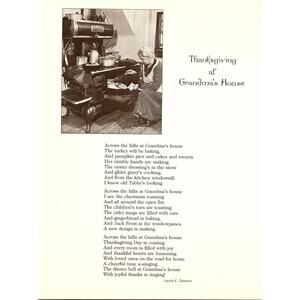 Thanksgiving at Grandma's House L. Dawson 1970s Poem Retro Kitsch Wall Art SE8